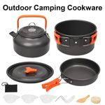 Camping Cookware Set Outdoor Cooking Pot Pan Kettle Gas Stove Kit Hiking Picnic