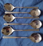 Viners Love Story Mid Century Sheffield Stainless Steel-Six Soup Spoons 18 cm