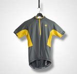 Tribesports Grey Yellow Cycling Jersey Top Half Zip Rear Pockets Size M