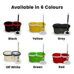 SPIN MOP 360° FLOOR BUCKET SET MAGIC MICROFIBER ROTATING DRY HEADS WITH 2 HEADS