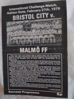 1978/79 BRISTOL CITY v MALMO FF INTERNATIONAL CHALLENGE MATCH PROGRAMME 27/02/79