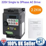 2.2kW 220V Variable Frequency Drive Motor Inverter VFD, Single to 3 Phase