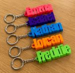 3D Personalised Keyring - Party Bag / Gifts / Name Tags / School Bag / Travel