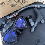 Snorkel Set, Anti-Fog Panoramic View Snorkel Mask and Anti-Leak Dry Snorkel Tube