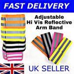 REFLECTIVE FLUORESCENT HI VIS VIZ ARM BANDS RUNNING JOGGING CYCLING WALKING DS