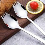 Spork 2-in-1 Spoon  Fork Salad Pasta Utensil Camping Cutlery Stainless Steel x1