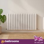 White Double Column Radiator 600x1000mm Modern Horizontal Oval Panel Heating Rad