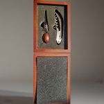 Brandani Italian Style Gourmet Corkscrew Wine Set + Cap in Wooden Box 58181