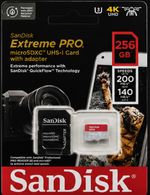 SanDisk 256GB Extreme microSDXC UHS-I  4K UHD Memory Card with Adapter