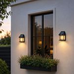 Auraglow Solar PIR Motion Sensor Filament LED Outdoor Wall Lights Garden IP44