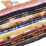 Natural Gemstone Tube Column 4x12mm Cylinder Loose Beads For Jewerly Making 15"