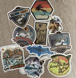 DELUX  SALMON & TROUT  FLY FISHING DECALS, Laptop STICKERS FISHING DECALS X 25