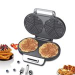 1200W Waffle Maker Machine Double Heart Shaped Non-Stick Plate For Fluffy Waffle