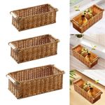 Rattan Baskets Decorative Rectangular Long and Narrow Multipurpose Organizer for
