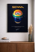 Ayrton Senna F1 Canvas Poster - Designed to Win - Helmet Art (Unframed)