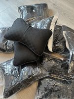 2pc Headrest Neck Pillows Comfy Pair Set GG Black Designer Luxury Gucci Style