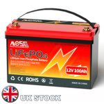 12V 100AH LiFePO4 Lithium Battery 100A BMS 10000+Cycles RV Solar Boat Off-grid