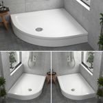 30mm Shower Enclosure Stone Tray Quadrant / Offset with Riser Kit & Free Waste