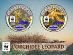 WWF LEOPARD ORCHID Flowers BLUE FOIL OVERPRINT MNH 2v-Stamp Sheet #4 (2020 Togo)