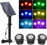 3 IN 1 Solar Powered Pond Lights Submersible Fountain Lights Waterproof IP68 UK