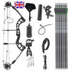 Archery Compound Bow Set 30-55lbs Carbon Arrows Fishing Hunting Target Shooting