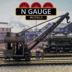 PAINTED- N Scale Gauge 1:148 - Rail Steam Shunting Crane & Figure (Bogie 1:160)