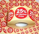 25% Off Promotional Point Of Sale Retail Stickers Sticky Tags Labels POS
