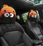 2PCS 2D  Cute And Fun Cartoon Car Headrest Covers, Elastic Style, Quirky And Fun
