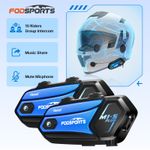 2x M1-S Plus 2000M Motorcycle Intercom Helmet Bluetooth Headset 10 Riders & FM