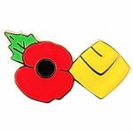 New Leeds Utd & P0ppy Pin Badge, Leeds Utd Football Fans Remembrance Pin Badge