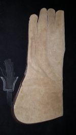 Falconry, Owl & Eagle Left Hand Side Glove 3 Layer (Cream Suede Leather) 16"Long