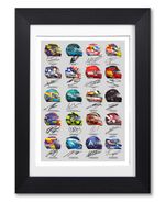 FORMULA ONE 2023 ALL DRIVERS HELMETS SIGNED POSTER PRINT PHOTO F1 LEWIS HAMILTON