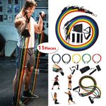 Resistance Bands 11PCS Set For Gym Workout Exercise Crossfit Fitness Yoga Tubes