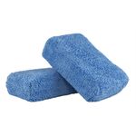 Chemical Guys Premium Grade Microfiber Applicators Blue 2" X 4" X 6 2 Pack