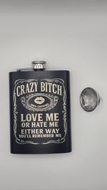 Hip Flask Gift Set Black.  Design + Funnel