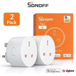 2 Pack SONOFF S60ZBTPG Zigbee Smart Plug 13A Energy Monitoring Timer App Control