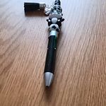 Novelty Cow Charm Plastic Ballpoint Pen/Biro Keychain, Black Ink