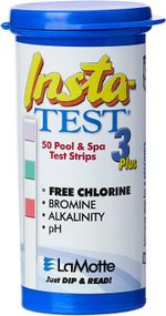 LaMotte Insta 3 Plus 3 Way Test Strips for Chlorine - Hot Tub Spa Swimming Pool