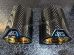 2 x Bmw Exhaust Tip Carbon Blue F20 F21 F22 F23 F30 F31 M140i M135i 335i 435