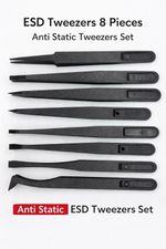 8PCS ESD Anti Static Tweezers Set Precision Repair Kit Electronics Phone Tools