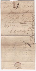 1742 MONTROSE NAME-STAMP ON LETTER BY WM ANDERSON TO JAMES SMYTH AT EDINBURGH 4d
