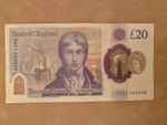 Rare £20 note with unique serial number 000028