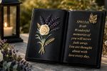 Dad Memorial Graveside Black Book Lavender Rose Butterfly Grave Tribute Ornament
