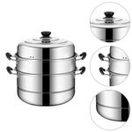 Reusable Stainless Steel Three Layer Steam Pot Large Capacity Home Cookware