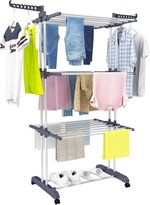 Clothes Airer Clothes Drying Rack 4-Tier Foldable Heavy Duty Laundry Washing Dry