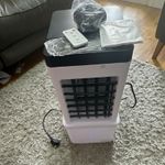 Portable Evaporative Air Cooler Fan, Remote Control, Water Cooling, White/Black