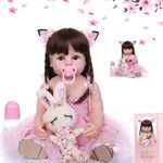 22" Reborn Baby Dolls Vinyl Silicone Full Lifelike Newborn Realistic Doll Gift