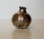 Vintage Sterling Silver Pomegranate Ornament, Hammered Textured Figurine, 45gr