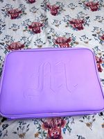 Made by Mitchell Purple Make-Up Case Organiser with Handle, Zipper and Pockets