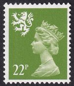 Scotland SG S48 22p Yellow-Green Type 1 Unmounted Mint